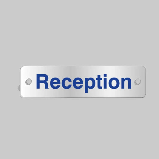 Reception visual impact aluminium door sign  200x50mm c/w stand-off locators