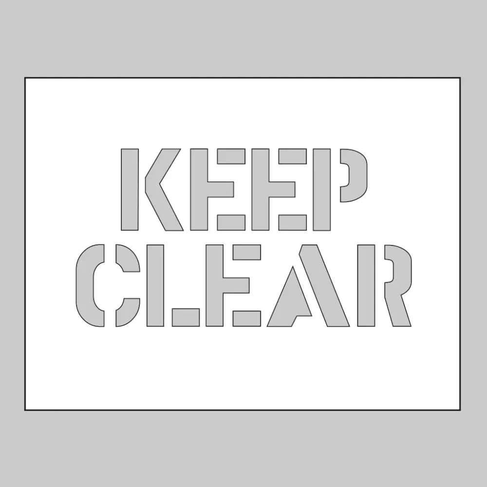 PVC stencil 600x400mm - Keep Clear