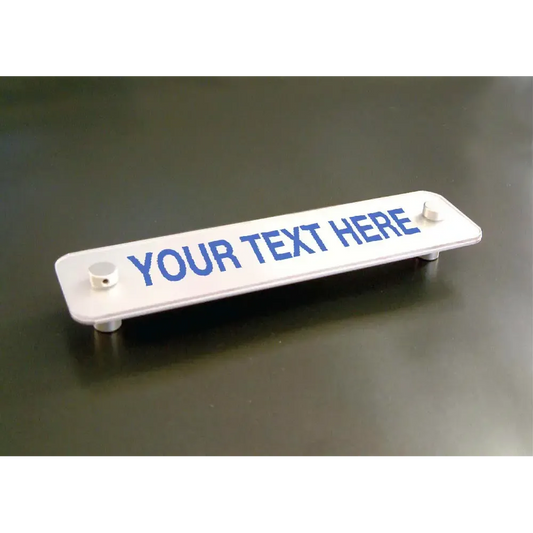 Design Your Own visual impact aluminium door sign 200x50mm c/w stand-off locators
