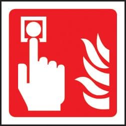 59701 100 S/A labels 100x100mm alarm call point  (100x100mm) Safety Sign