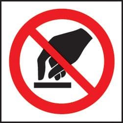 59710 100 S/A labels 50x50mm do not touch  (50x50mm) Safety Sign