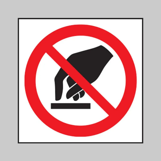 Do not touch symbol roll of 100 self adhesive vinyl labels 50x50mm