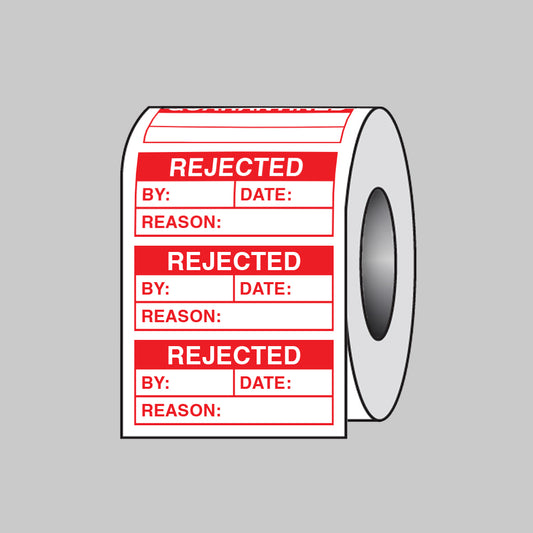 Quality Control Rejected self adhesive paper labels 50x20mm roll of 100