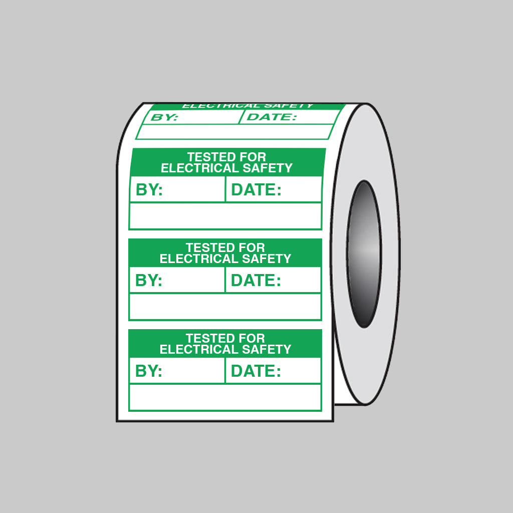 Quality Control Tested for Electrical Safety self adhesive paper labels 50x20mm roll of 100
