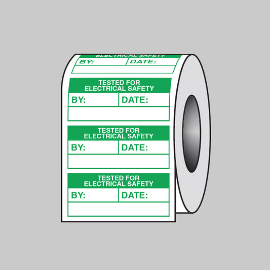 Quality Control Tested for Electrical Safety self adhesive paper labels 50x20mm roll of 100