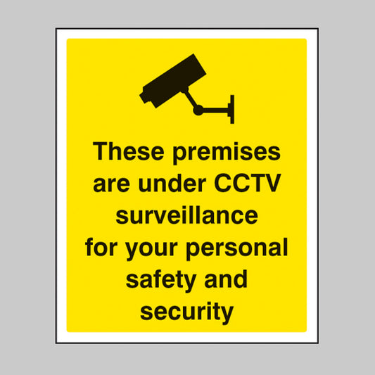 Premises are under CCTV surveillance 75x100mm sav on face
