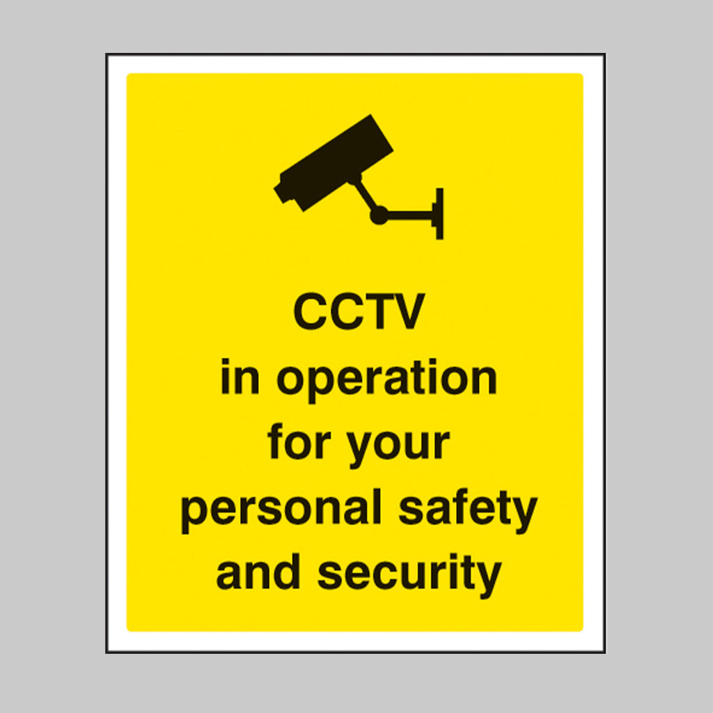 CCTV in operation for your safety 75x100mm sav on face