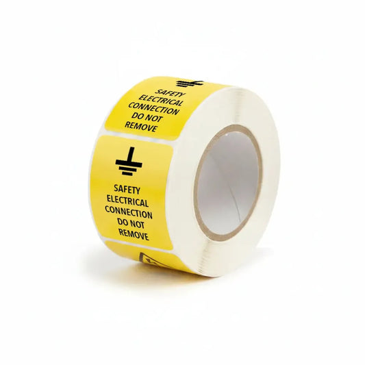 Safety electrical connection do not remove roll of 100 labels 40x50mm