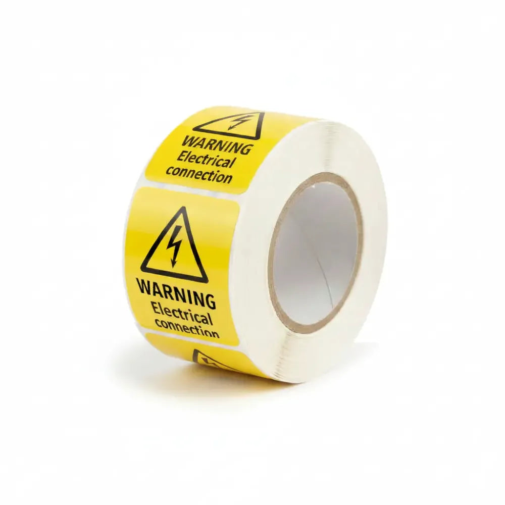 Warning electrical connection  roll of 100 labels 40x50mm