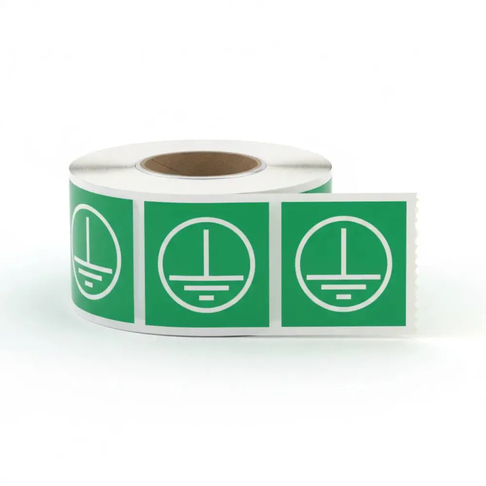 Earth label roll of 100 25x25mm