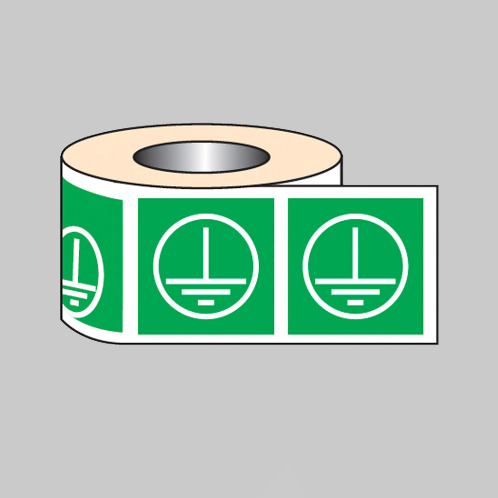 Earth label roll of 100 12.5x12.5mm