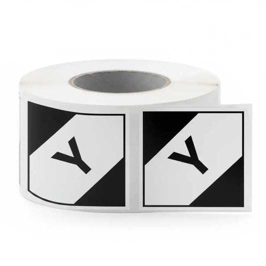 LQ diamond Y - air transport (ADR 2011) roll of 100 self adhesive vinyl labels 100x100mm