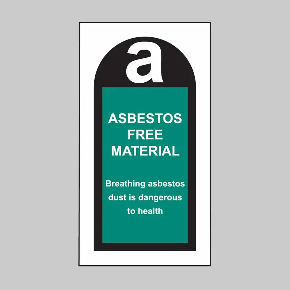 Asbestos free material -   roll of 100 self adhesive vinyl labels 27x50mm