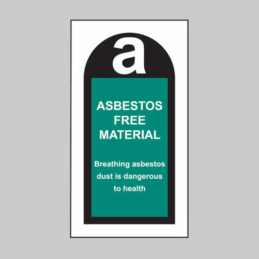 Asbestos free material -   roll of 100 self adhesive vinyl labels 27x50mm
