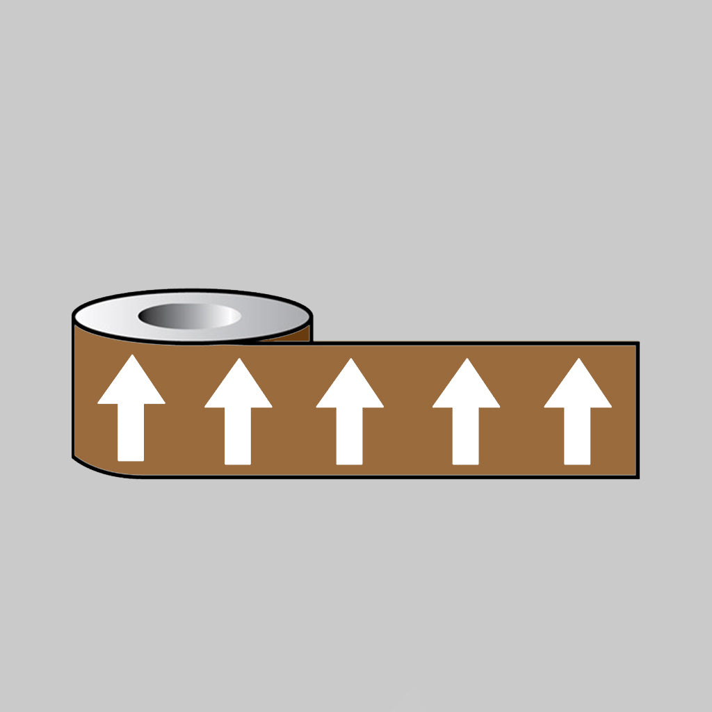 Pipeline ID White Arrows on Brown (06C39) 50mm x 33m