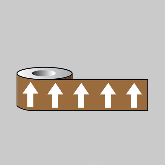 Pipeline ID White Arrows on Brown (06C39) 50mm x 33m
