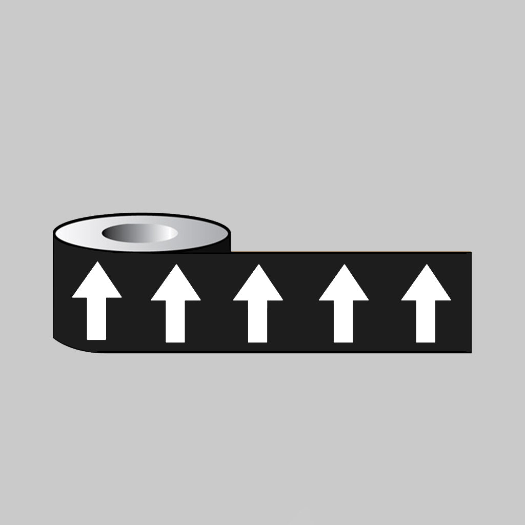 Pipeline ID White Arrows on Black (00E53) 50mm x 33m