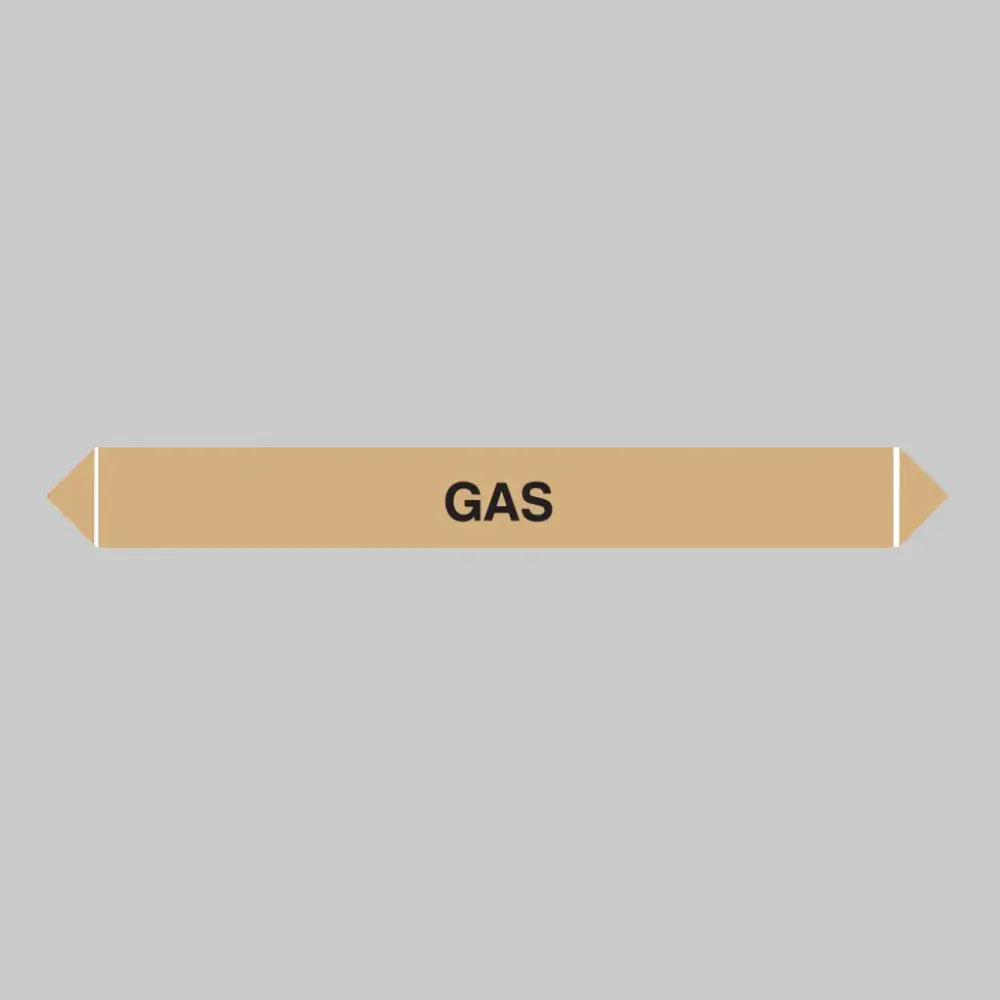 Flow marker pk of 5 gas 300x40mm self adhesive vinyl