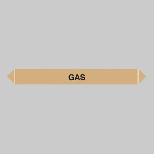 Flow marker pk of 5 gas 300x40mm self adhesive vinyl