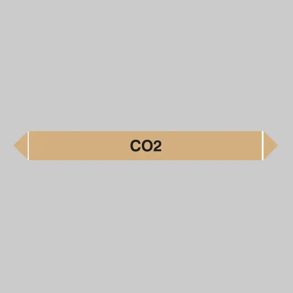 Flow marker Pk of 5 CO2 300x40mm self adhesive vinyl