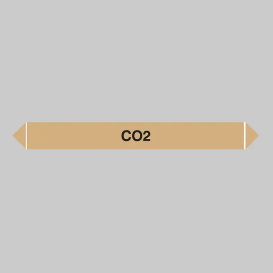 Flow marker Pk of 5 CO2 300x40mm self adhesive vinyl