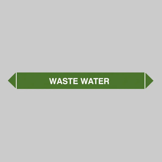 Flow marker Pk of 5 waste water 300x40mm self adhesive vinyl