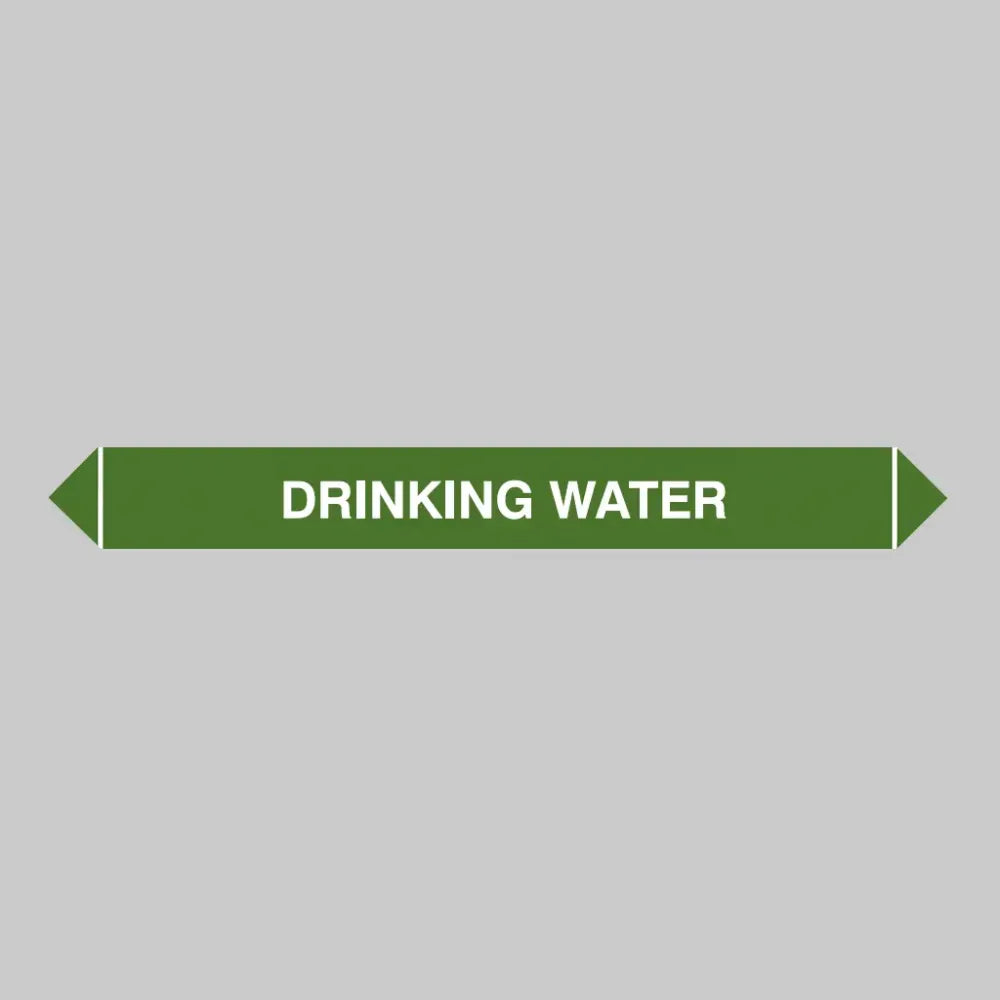 Flow marker Pk of 5 drinking water 300x40mm self adhesive vinyl
