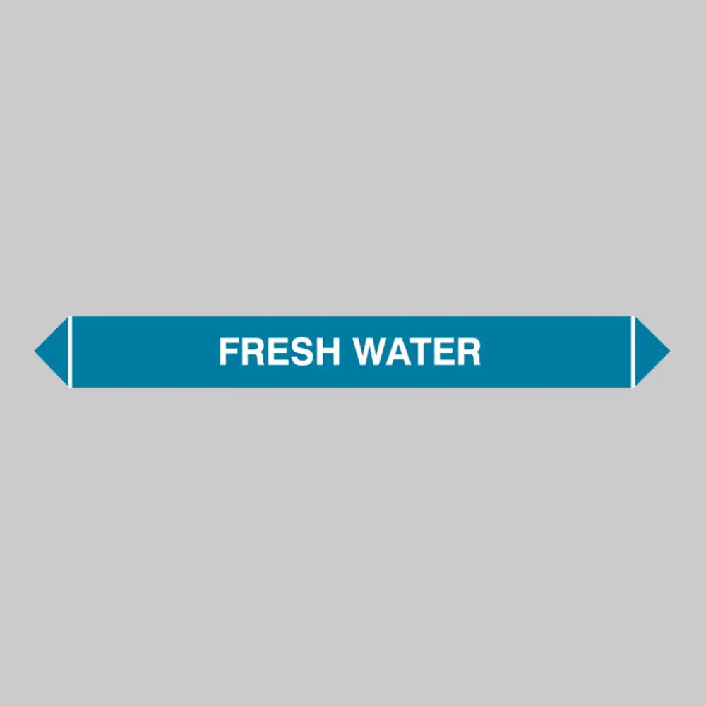 Flow marker Pk of 5 fresh water 300x40mm self adhesive vinyl