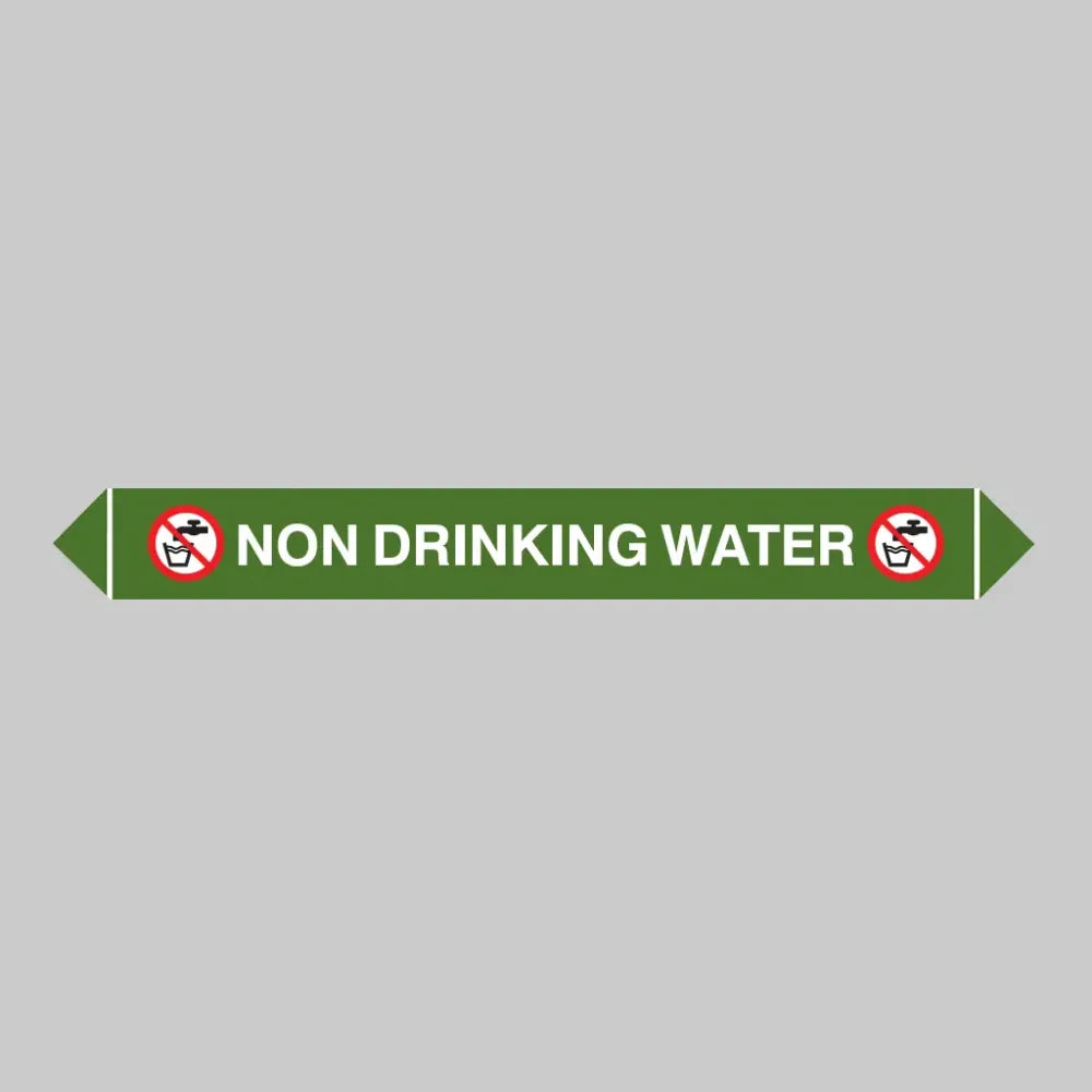 Flow marker Pk of 5 non drinking water 300x40mm self adhesive vinyl