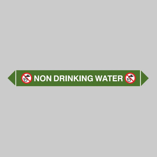Flow marker Pk of 5 non drinking water 300x40mm self adhesive vinyl