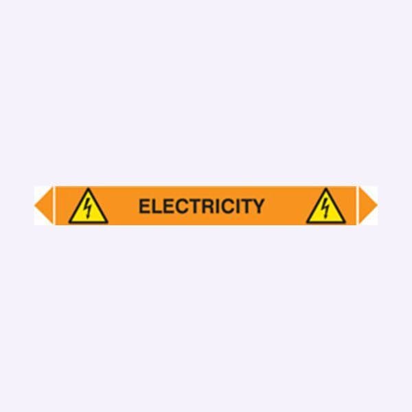59945 Flow marker Pk of 5 electricity  (300x40mm) Safety Sign