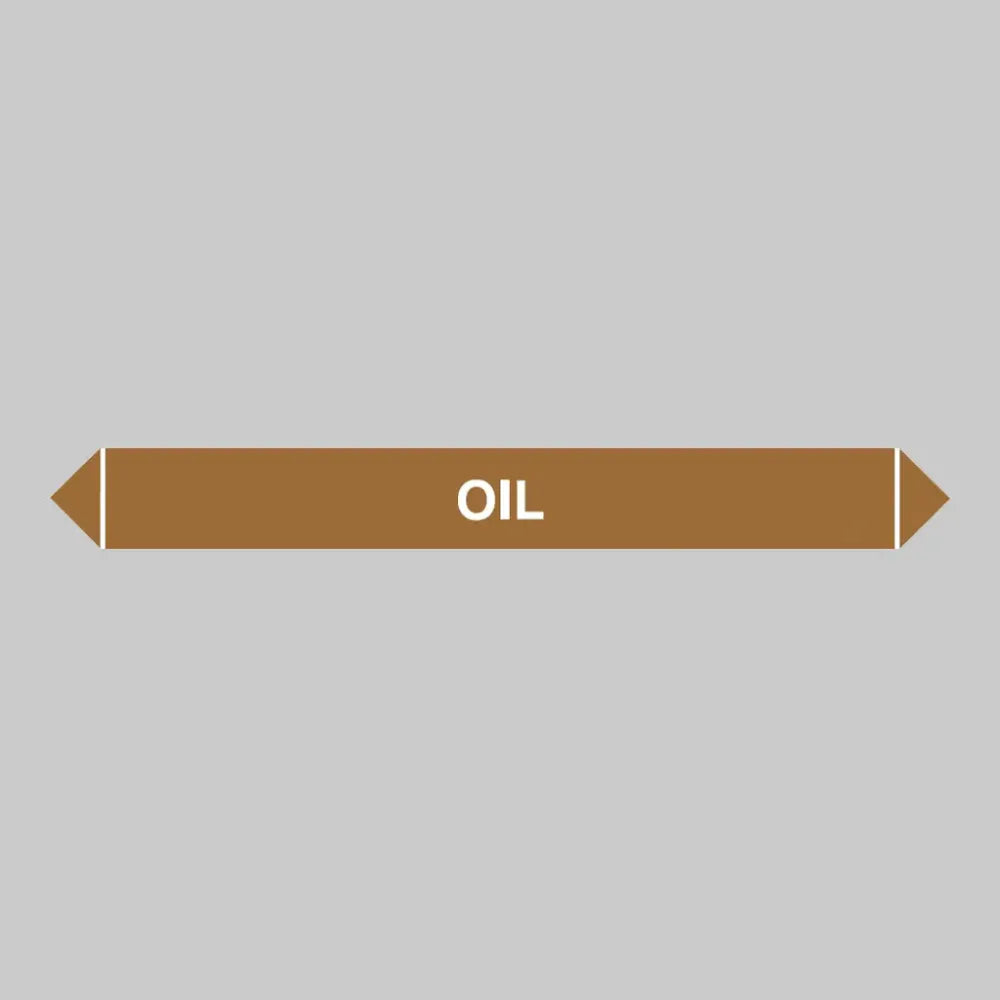 Flow marker Pk of 5 oil 300x40mm self adhesive vinyl