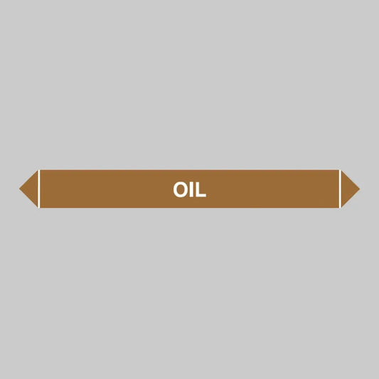 Flow marker Pk of 5 oil 300x40mm self adhesive vinyl
