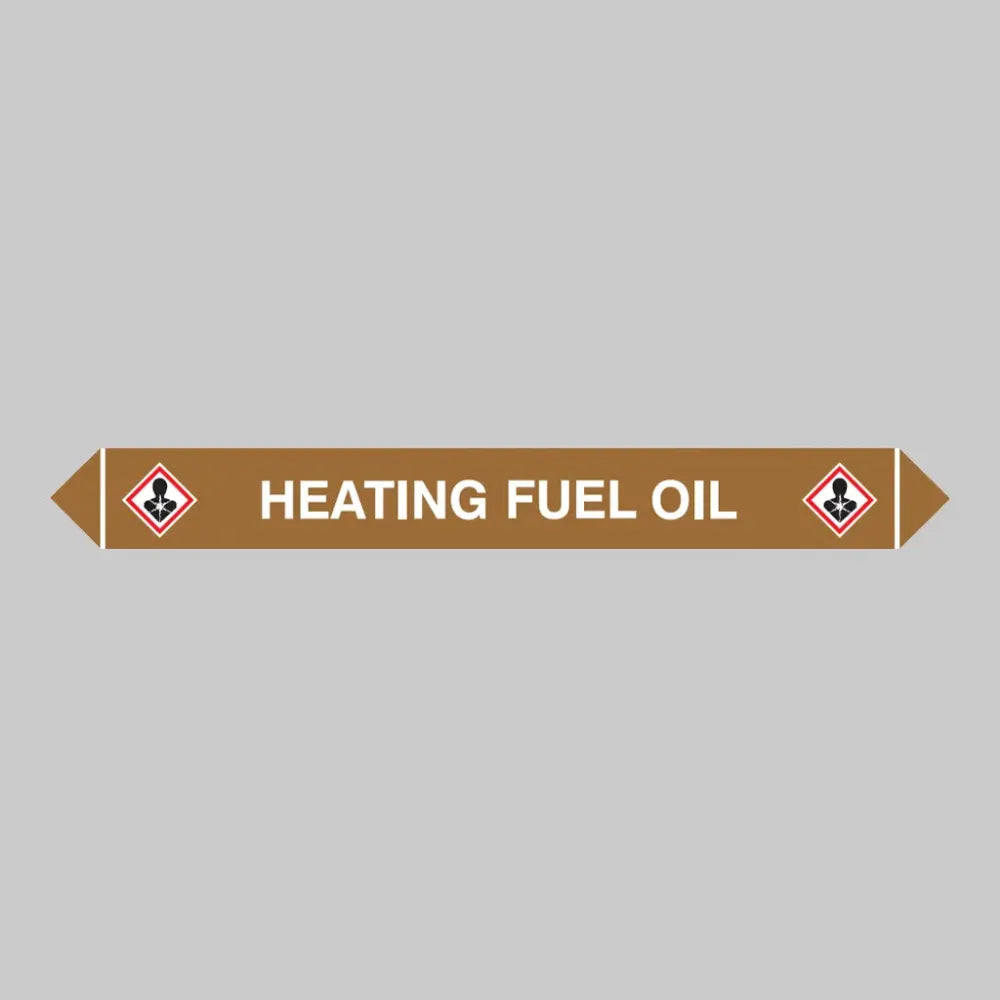 Flow marker Pk of 5 heating oil 300x40mm self adhesive vinyl