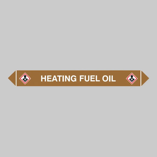 Flow marker Pk of 5 heating oil 300x40mm self adhesive vinyl