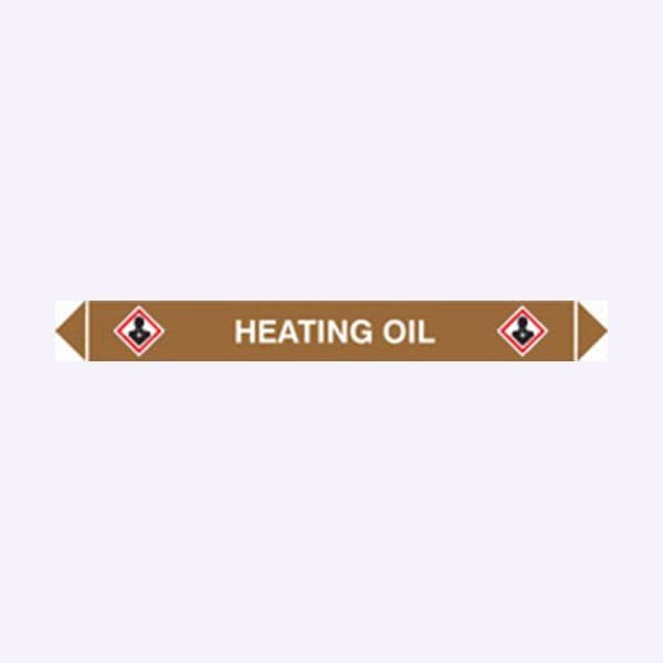 59973 Flow marker Pk of 5 heating oil  (300x40mm) Safety Sign