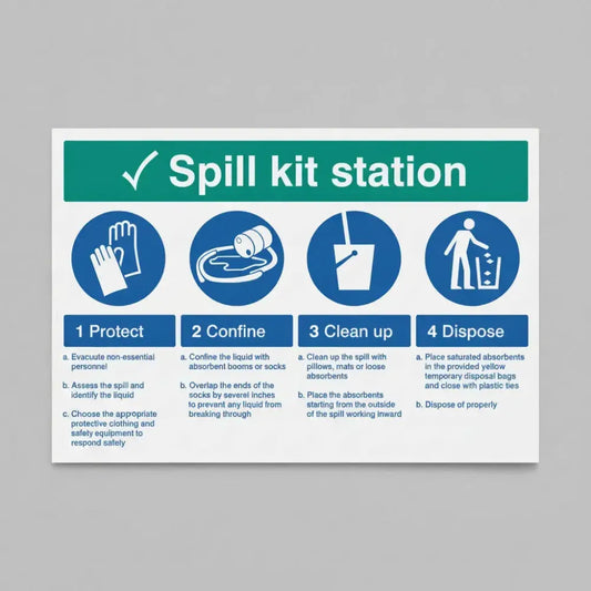 Spill Kit Station - Protect, confine, clean up, dispose