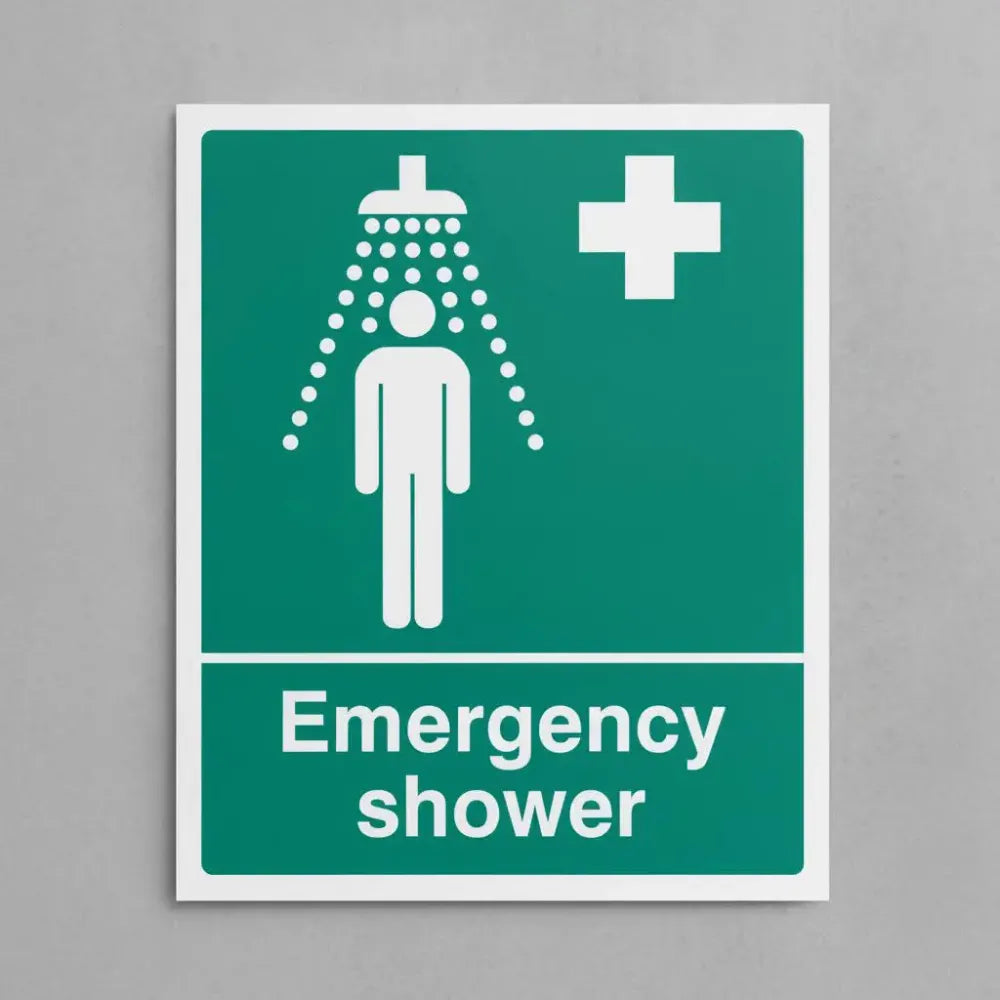 26001Y Emergency shower Self Adhesive Vinyl (200x300mm) Safety Sign