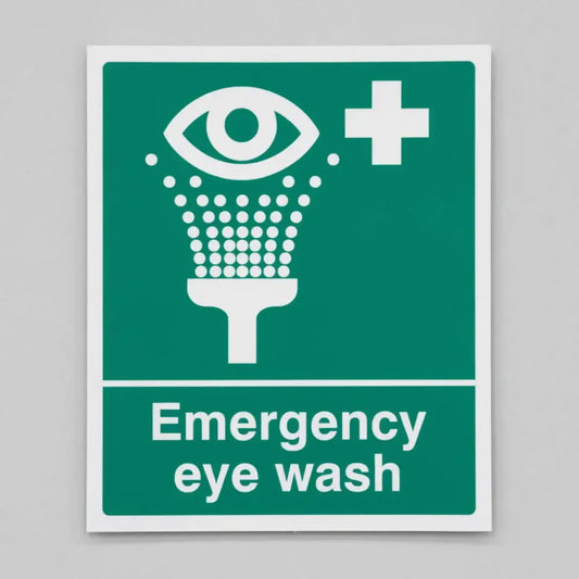 86003Y Emergency eye wash Quick-Fix Rigid PVC with SAV Backing (200x300mm) Safety Sign