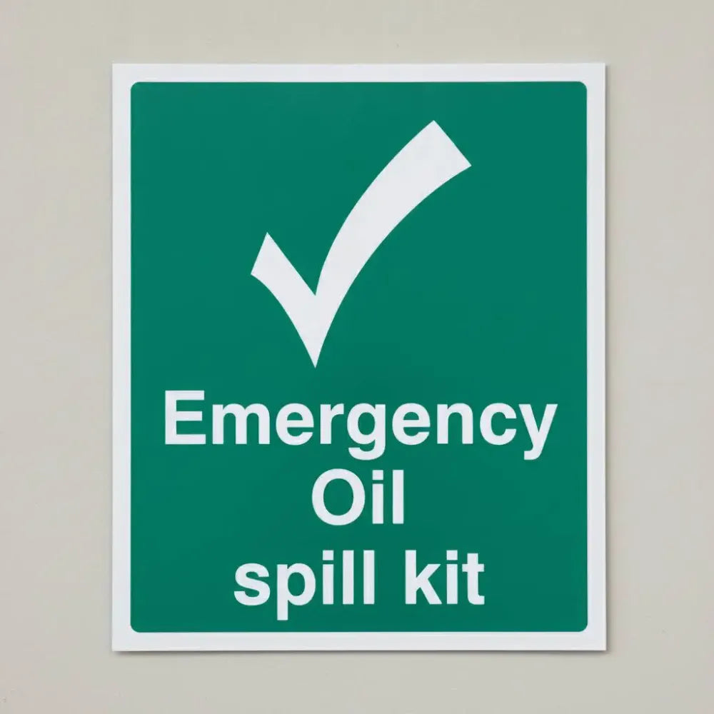 16031Y Emergency oil spill kit Rigid Plastic (200x300mm) Safety Sign