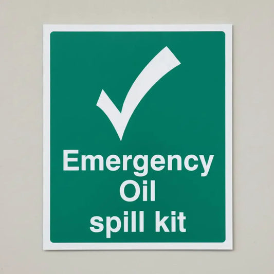 26031Y Emergency oil spill kit Self Adhesive Vinyl (200x300mm) Safety Sign