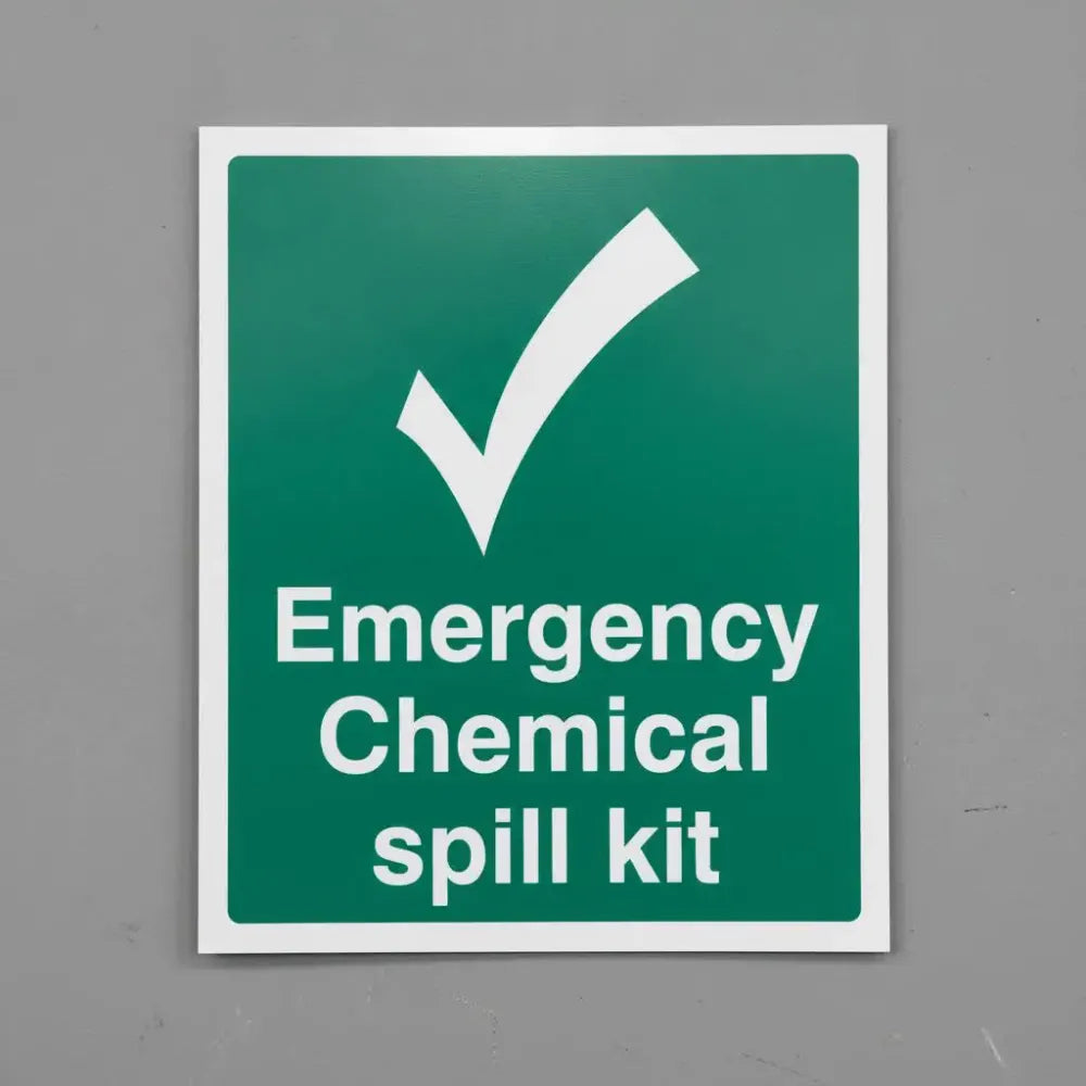 26033Y Emergency chemical spill kit Self Adhesive Vinyl (200x300mm) Safety Sign