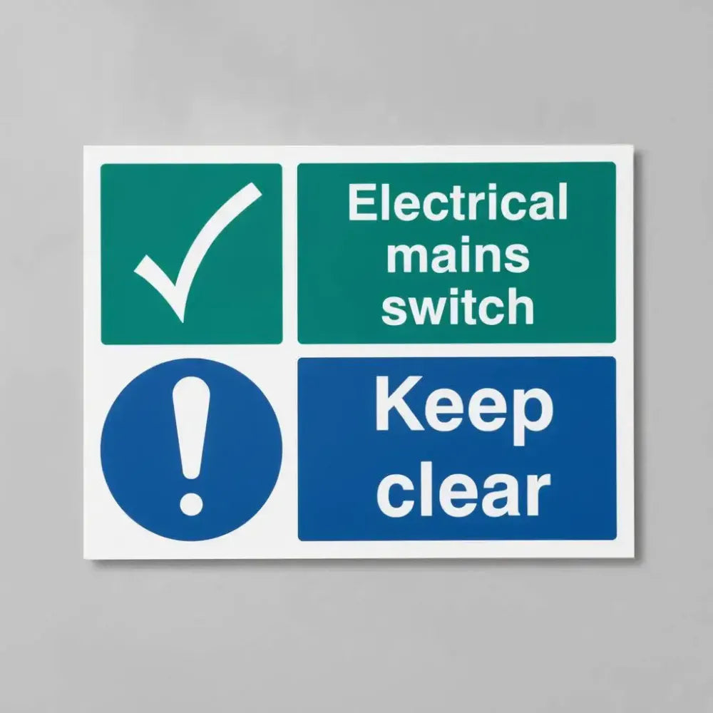 Electrical mains switch keep clear
