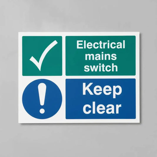 Electrical mains switch keep clear