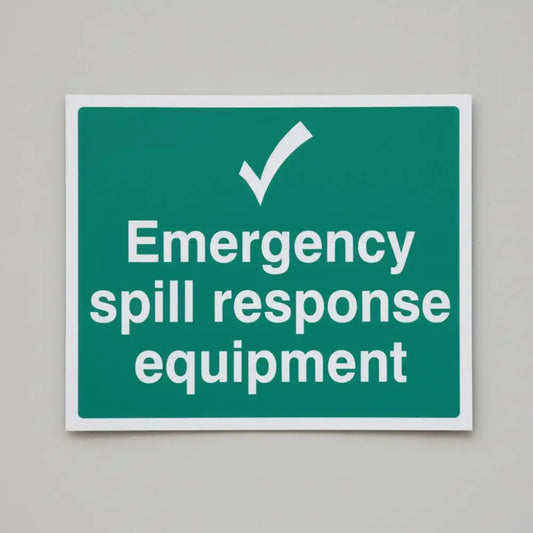 26049Y Emergency spill response equipment Self Adhesive Vinyl (200x300mm) Safety Sign