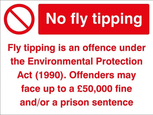 61743Q No fly tipping Offenders will be prosecuted Aluminium (600x450mm) Safety Sign