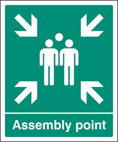62055Q Assembly point EEC Aluminium (600x450mm) Safety Sign
