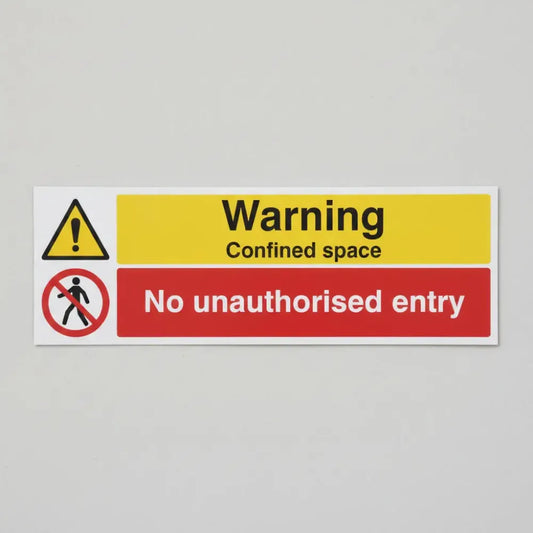 Warning confined space no unauthorised entry