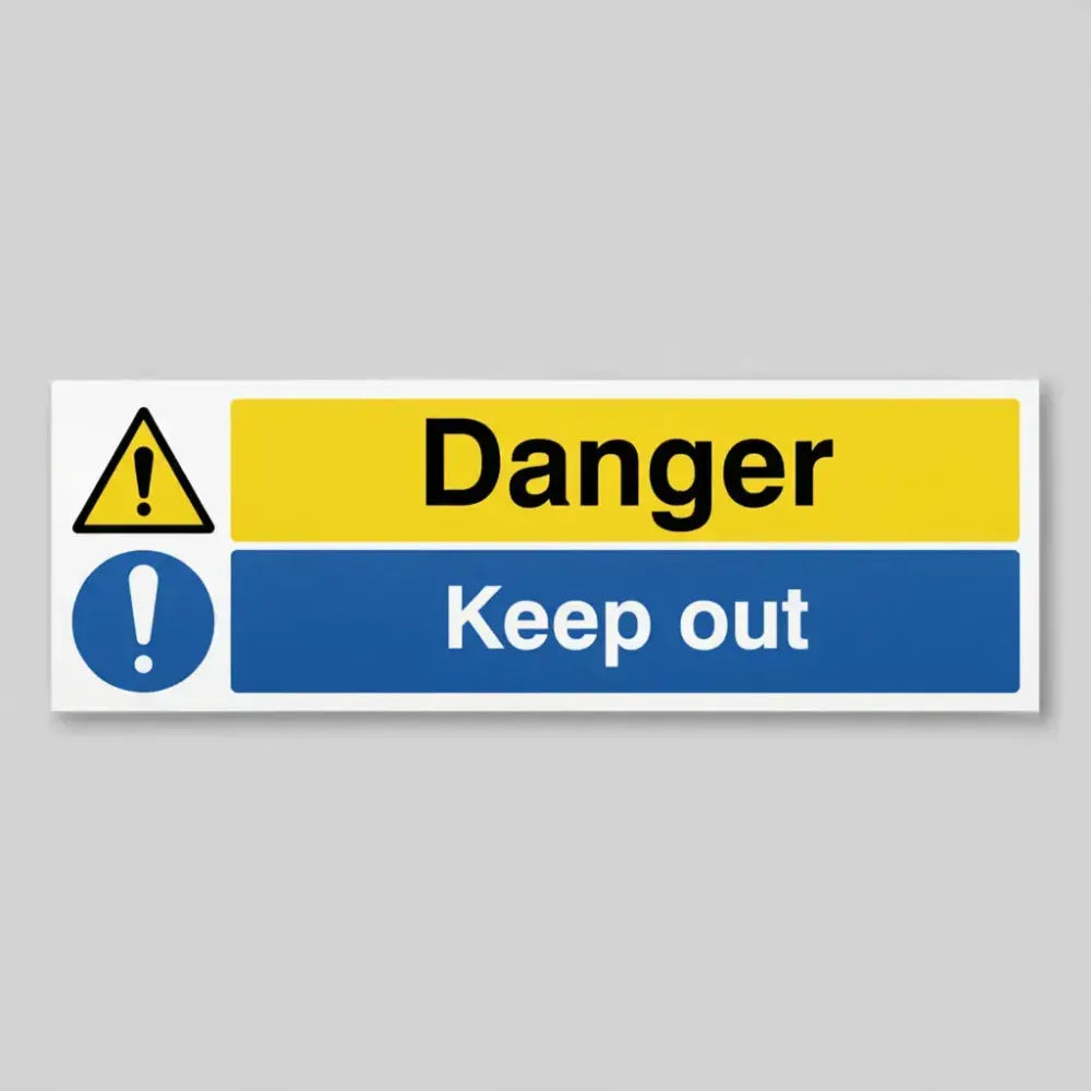 76216M Danger keep out Ultra Durable 2mm PET (600x200mm) Safety Sign