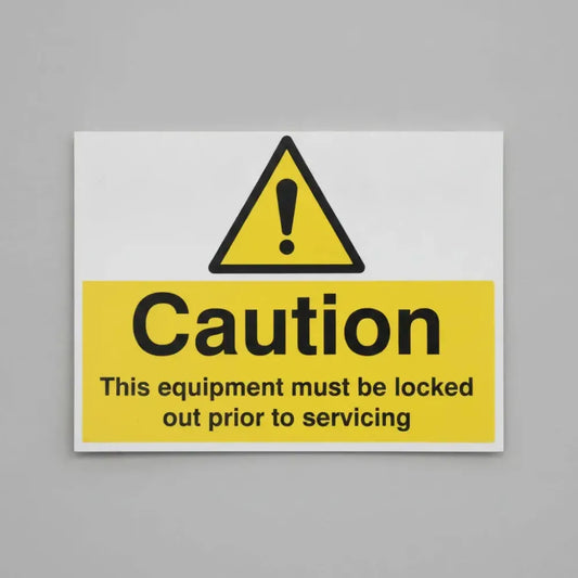 Caution this equipment must be locked out prior to servicing